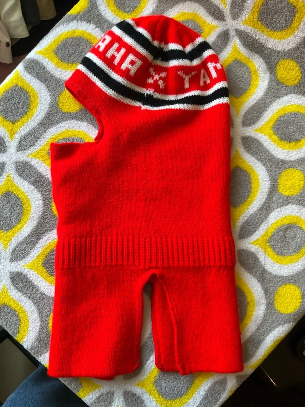 vintage Yamaha knit snowmobile facemask (or balaclava)